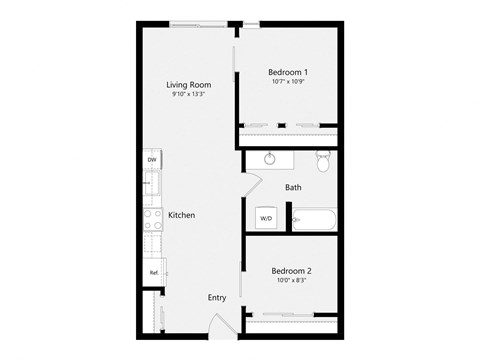 a floor plan of a room with a bedroom and a living room